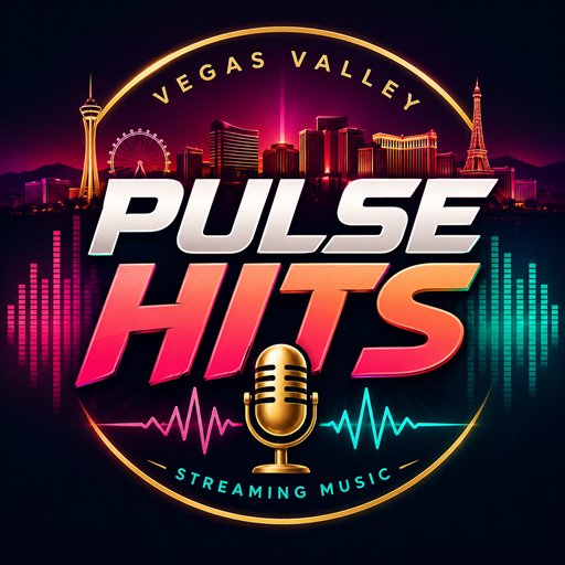 Vegas Valley Pulse Hits — streaming music channel badge, coming soon