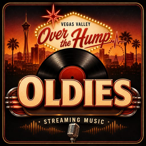 The Pulse Oldies — free streaming oldies, retro Vegas station art
