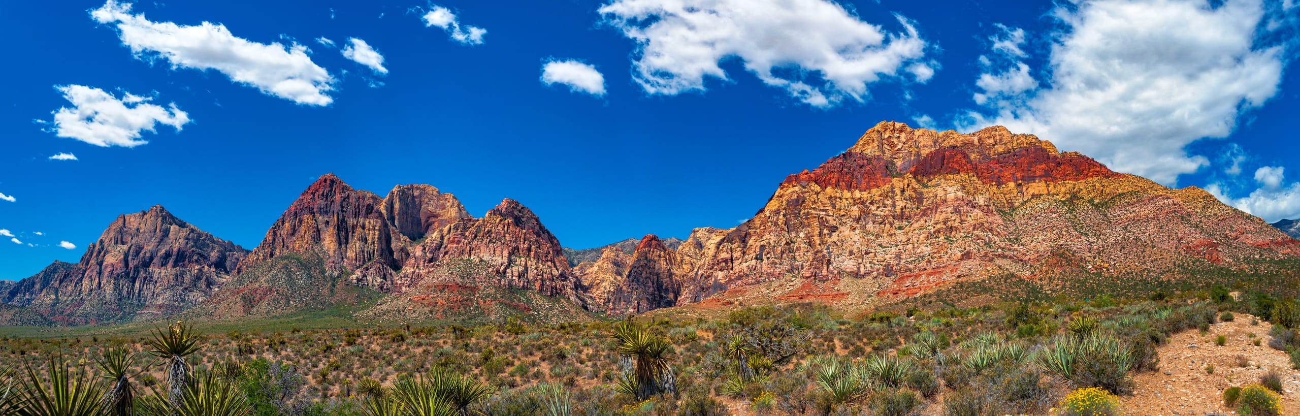 Red sandstone cliffs of Red Rock Canyon National Conservation Area west of Las Vegas